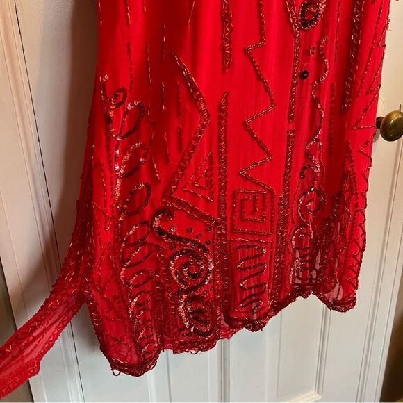 NITELINE by Della Roufogali Red Vintage Midi Length dress 6 - Picture 12 of 15